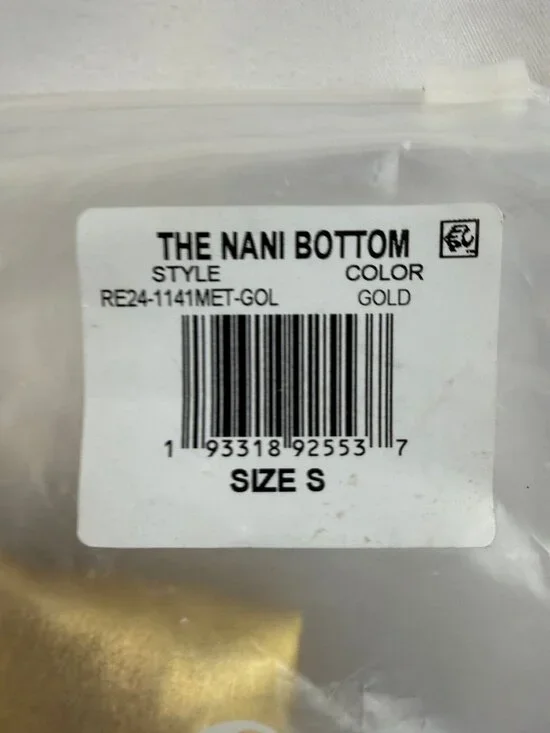 NWT SOLID & STRIPED The Nani metallic mid-rise bikini briefs Size Small $108 - Picture 6 of 13